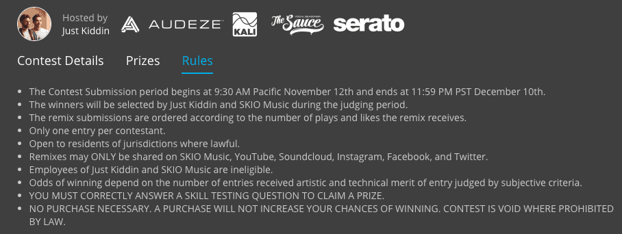 Remix Contest Rules